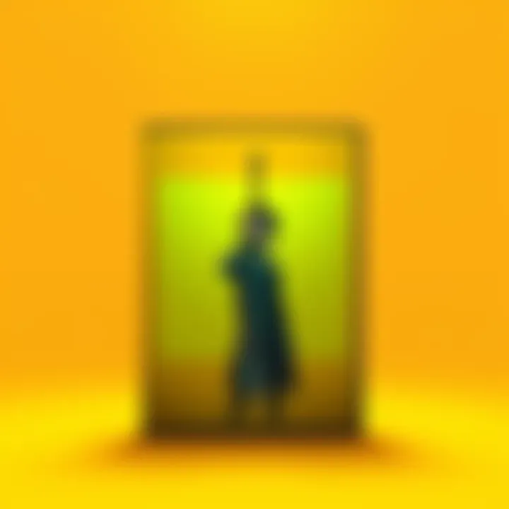 A vibrant yellow cover featuring a character holding a dark rectangular sword in a green area transitioning to a bright base.