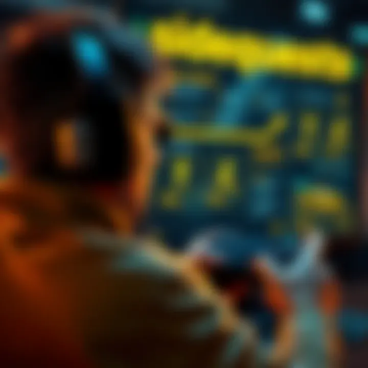 A gamer looking at a screen displaying yellow sidequests in a game, showing an exclamation mark icon, and pondering their value.