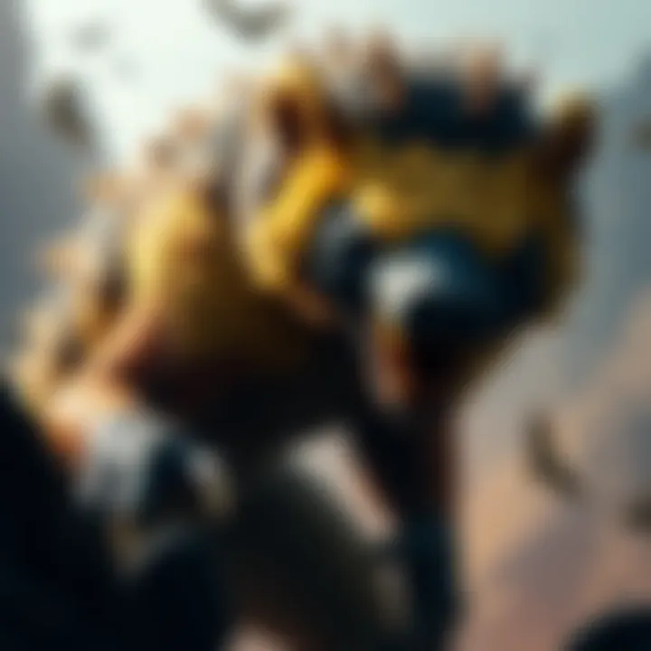 Yian Garuga Honey Badger Monster A fierce creature resembling a honey badger, showcasing its aggressive stance ready for battle.