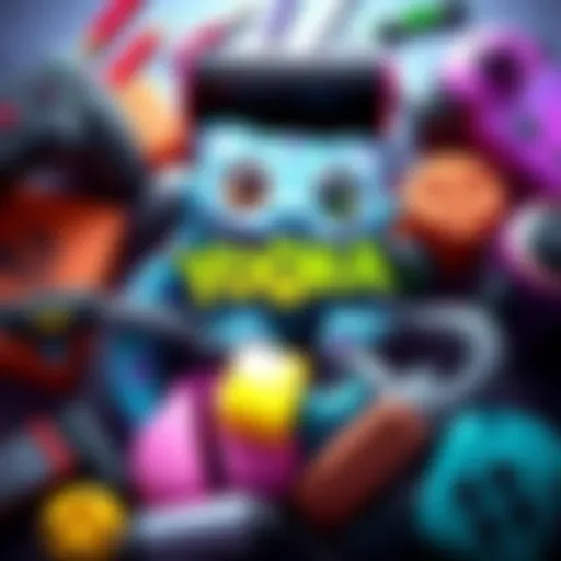 Image showing a Yooka - Replaylee game code for Steam PC surrounded by gaming elements