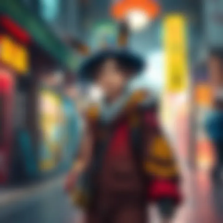 A character wearing Yorinubu's distinctive outfit, showcasing unique clothing items in a vibrant game world