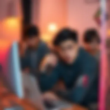 A group of young adults looking confused while using laptops, showcasing their struggles with computer skills.