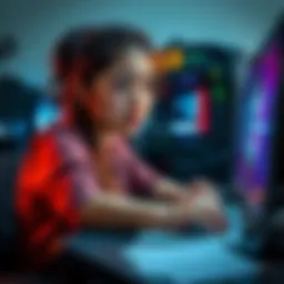 Young woman looking sad at her computer A young woman with a worried expression sits in front of a computer, surrounded by scattered PC parts and papers, reflecting on her lost investments.