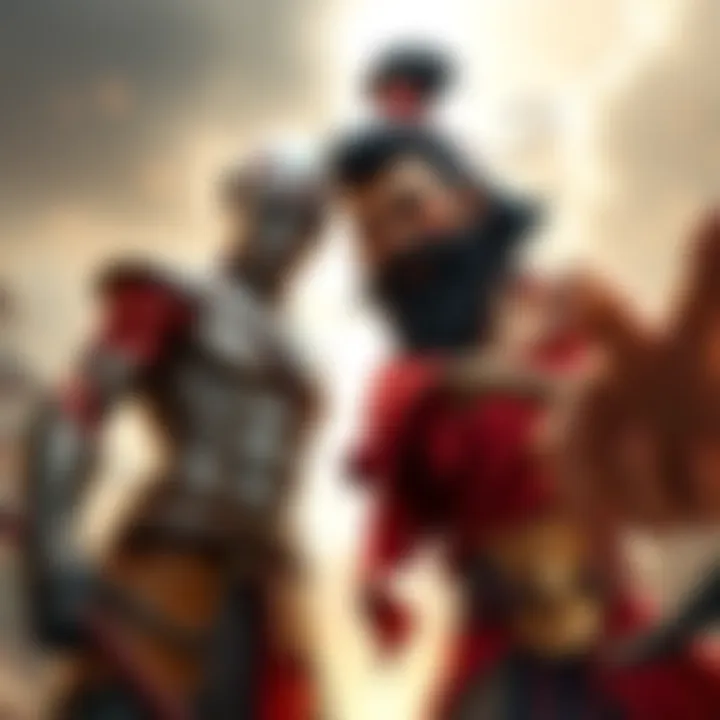 Young Kratos and Sun Wukong stand together, showcasing their unique traits and powers in a dynamic pose.
