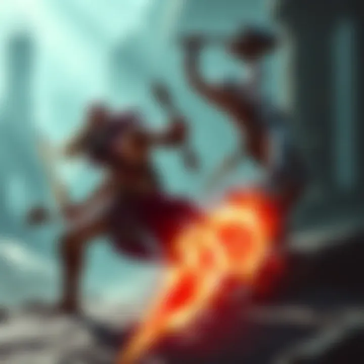 Young Kratos strategizing against Baldur in an intense fight scene