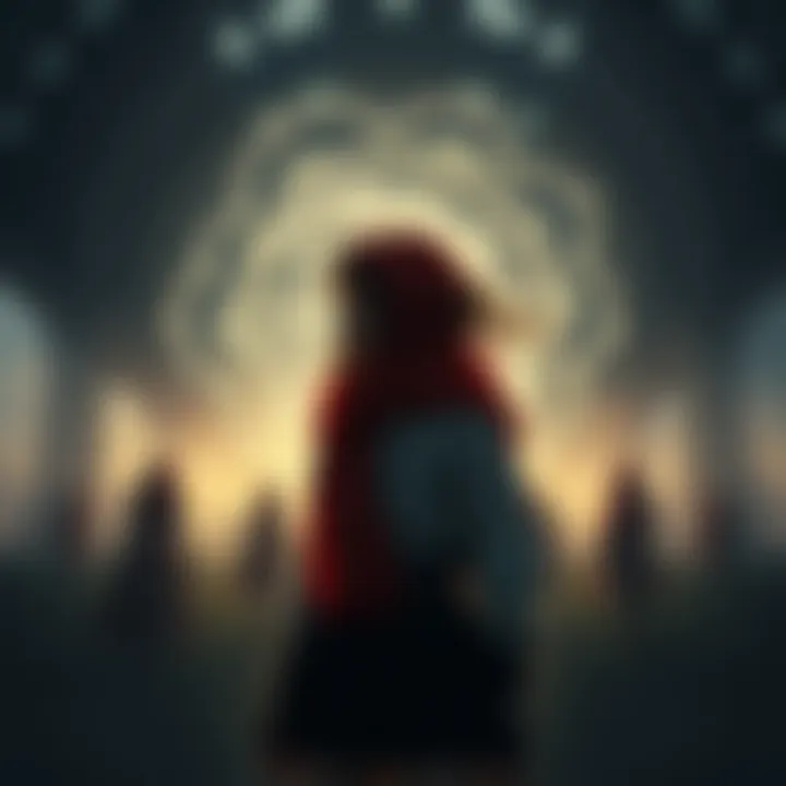 Yulia's Unique Position in Pathologic Classic An artistic representation of Yulia standing apart from the Humbles, showcasing her distinct aura