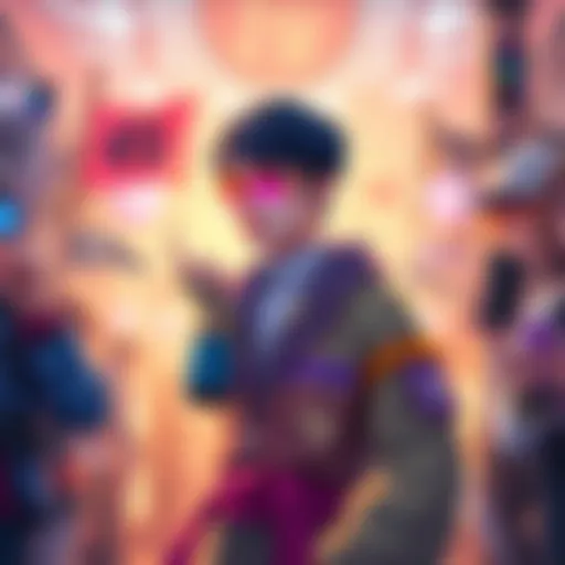 Yun Jin character wearing the Media Hype skin, showcasing colorful attire and modern design, surrounded by fans discussing its return.