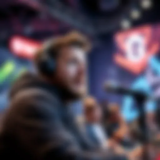 Zach Bussey speaking at a gaming event, expressing concerns over 2XKO Sponsorship campaign by Twitch and Riot Games