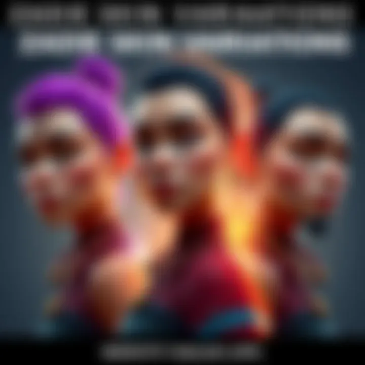 Different Zadie 50 levels skin variations displayed, showcasing distinct features and colors, with one version showing a character without a cape.