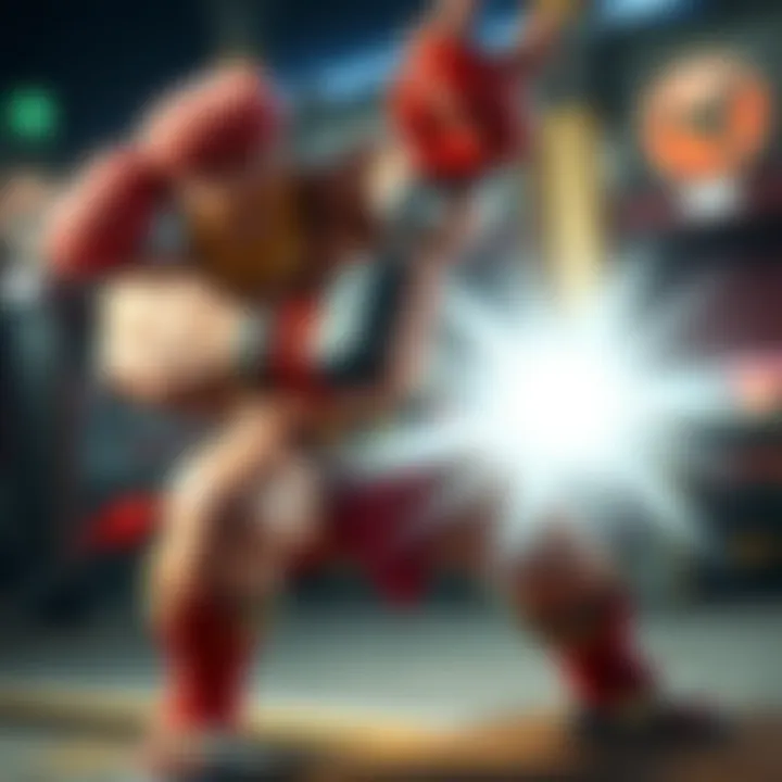Zangief performs a powerful move in Street Fighter IV using the Steam Deck's mini D-pad