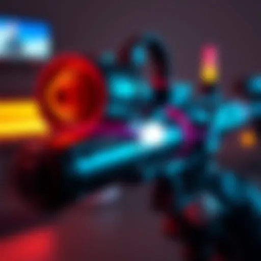Zarya's cannon showing the energy orb near the handle, highlighting its design and functionality