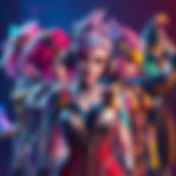 A collection of Zarya skins displayed with vibrant colors and designs, showcasing the variety in gamer preferences.