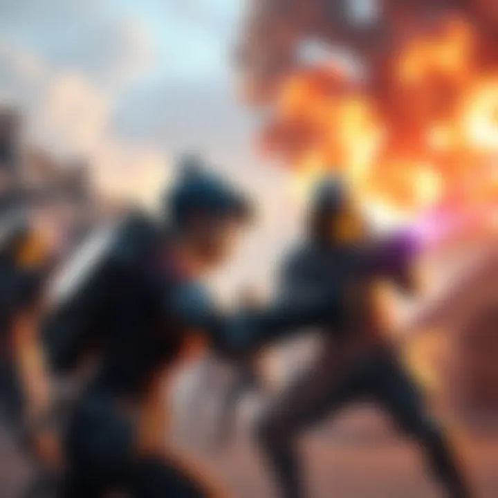 Zarya in a team setting Zarya using her barriers to protect teammates while engaging in a combat scenario