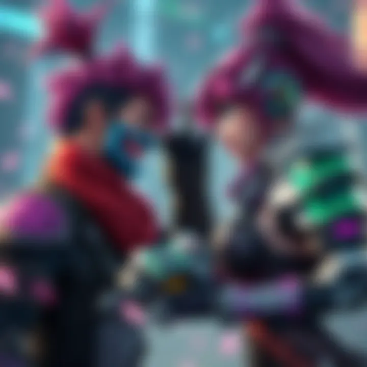 A Zarya character confronts a Genji character during an intense gameplay session.