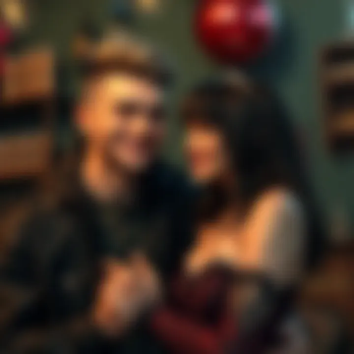 Zeke stands next to Odessa, the goth girl he has always wanted, both smiling in a cozy setting.