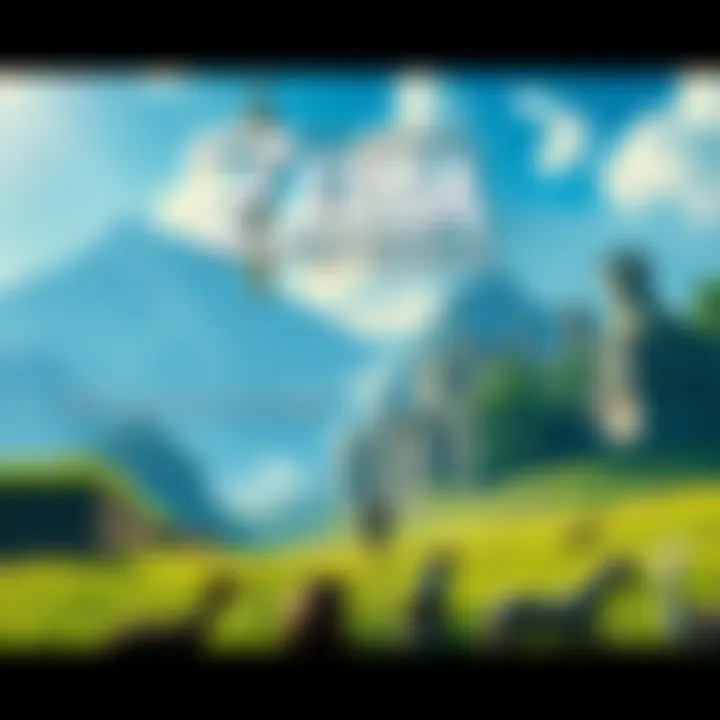 A player exploring an open world landscape in Zelda Breath of The Wild, encountering various creatures and landmarks.