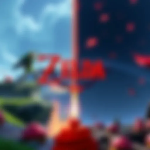 A split image showing gameplay scenes from Zelda on Switch 2 and Crimson Dessert, highlighting the differences in graphics and gameplay experience.