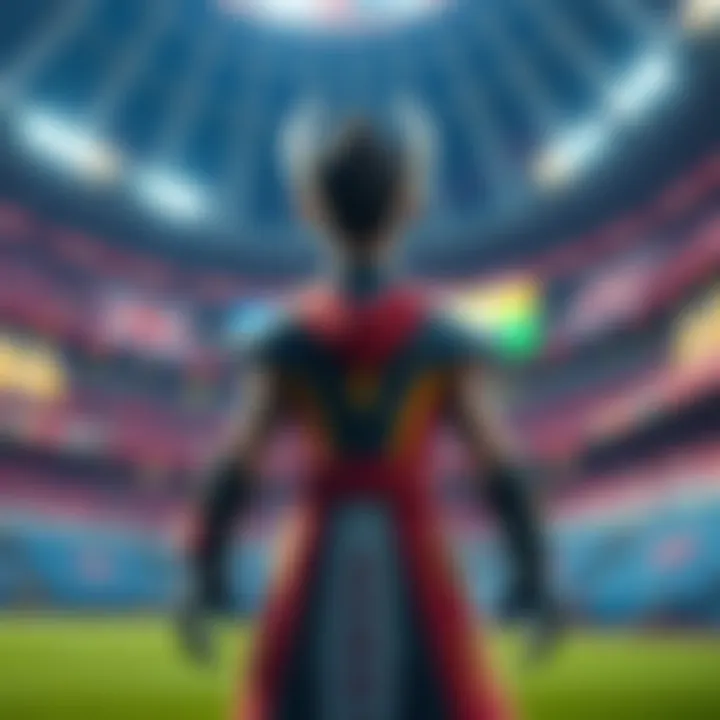 A Zen character stands ready for action in a vibrant stadium filled with cheering fans, showcasing the ultimate build for gameplay.