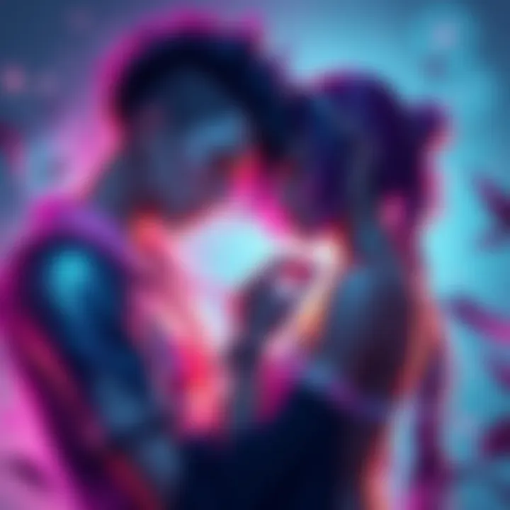 Zen and Jynxzi Core are depicted in a vibrant artistic setting, showcasing their emotional bond through expressive colors and styles.