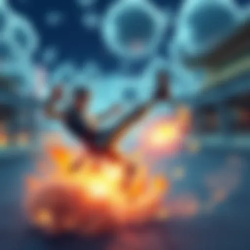 Zen character using a powerful kick that launches players in the air, showcasing the ability's impact in the game.