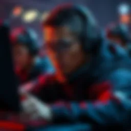 A Zen player focuses on the game while teammates strategize around them, highlighting teamwork dynamics.