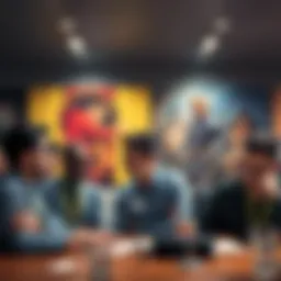 Employees at Zenimax are seen discussing layoffs, with Fallout and Elder Scrolls posters in the background, highlighting the focus on those franchises.