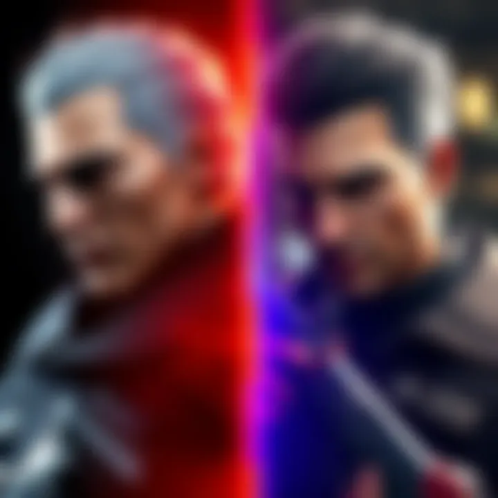 Side-by-side comparison of Zeno and Wesker, highlighting their similarities in appearance and abilities within the game.