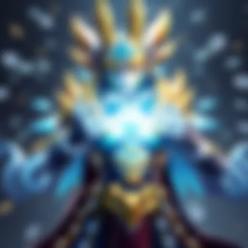 Zenyatta character in a game, showcasing his healing ability with visual effects around him, highlighting his role as a healer among other characters.