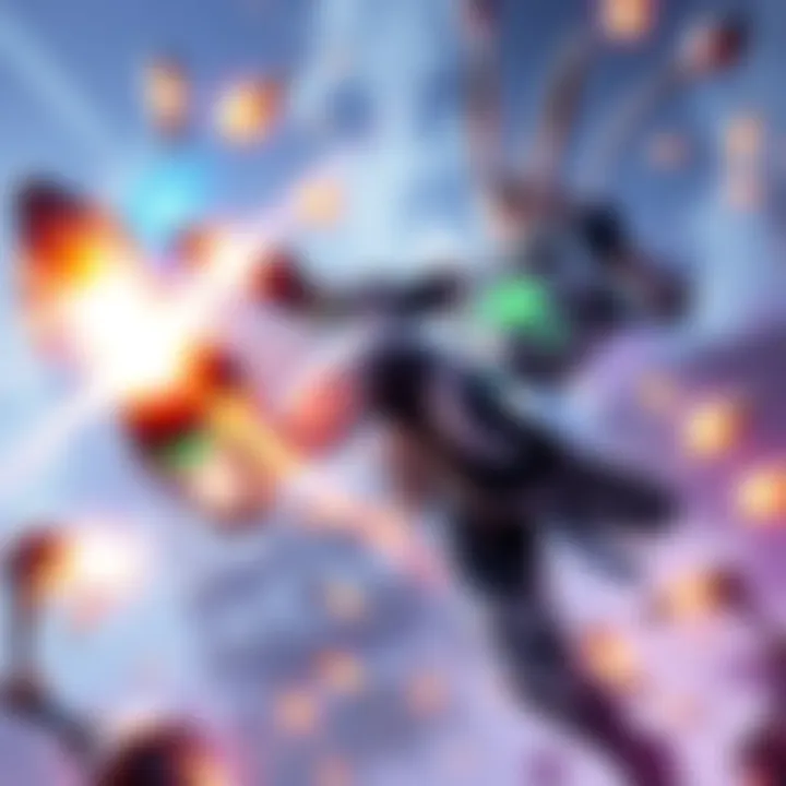 Zenyatta using his ability to kick biotic orbs and projectiles away, showing dynamic action in a colorful game environment