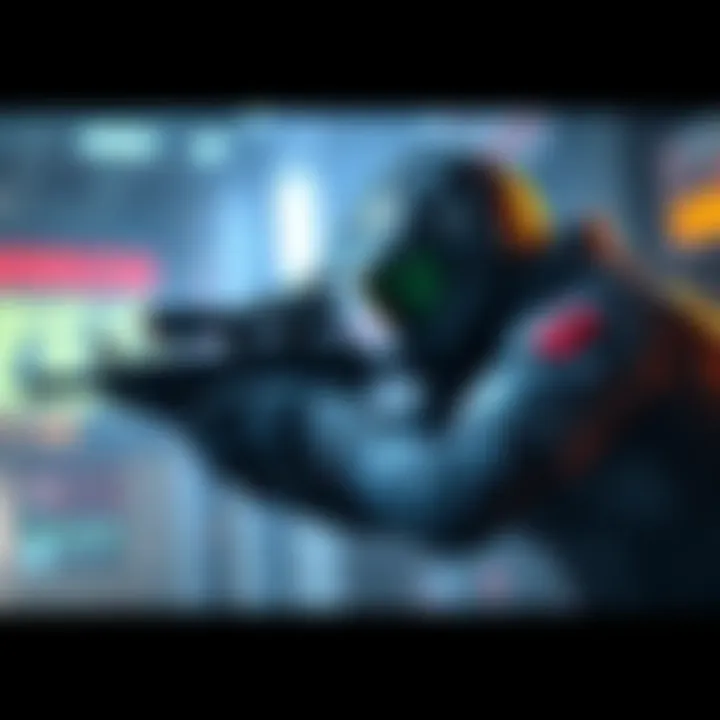 The character Zero from a video game, equipped with a sniper rifle, preparing for a tactical move in a battle setting.