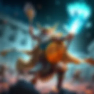 Zeus casting a global spell with a refresher and scepter in a battle scene