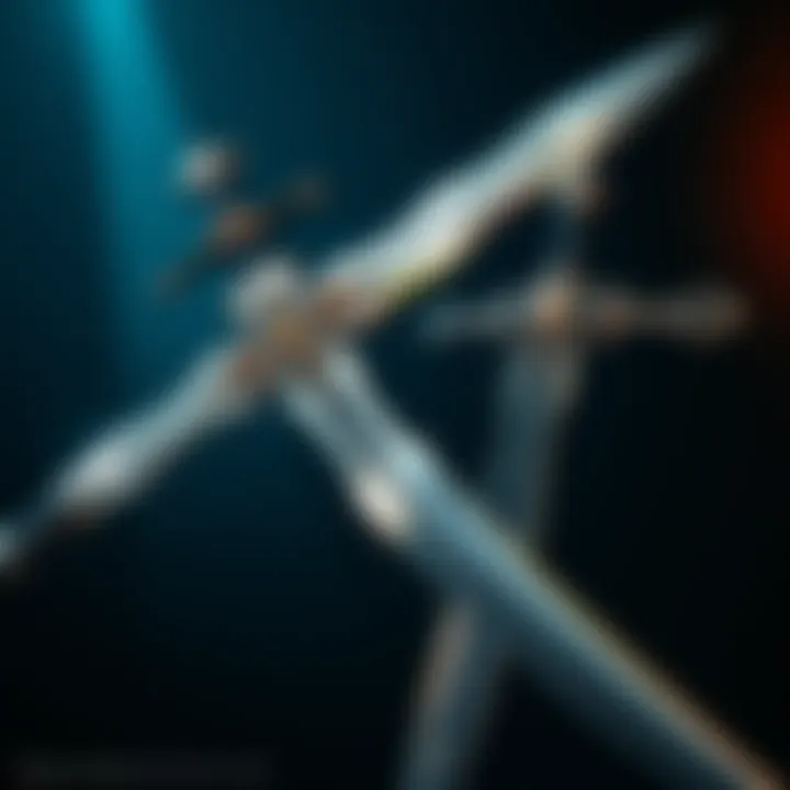A display of the Zoh Shia and Arkveld greatswords side by side, highlighting their unique designs and aesthetic appeal.