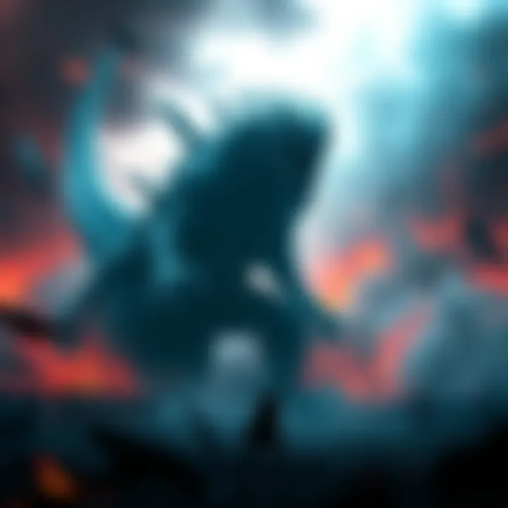 Zoh Shia Monster The Zoh Shia monster towering over a battlefield, showcasing its intimidating features and dark aura.