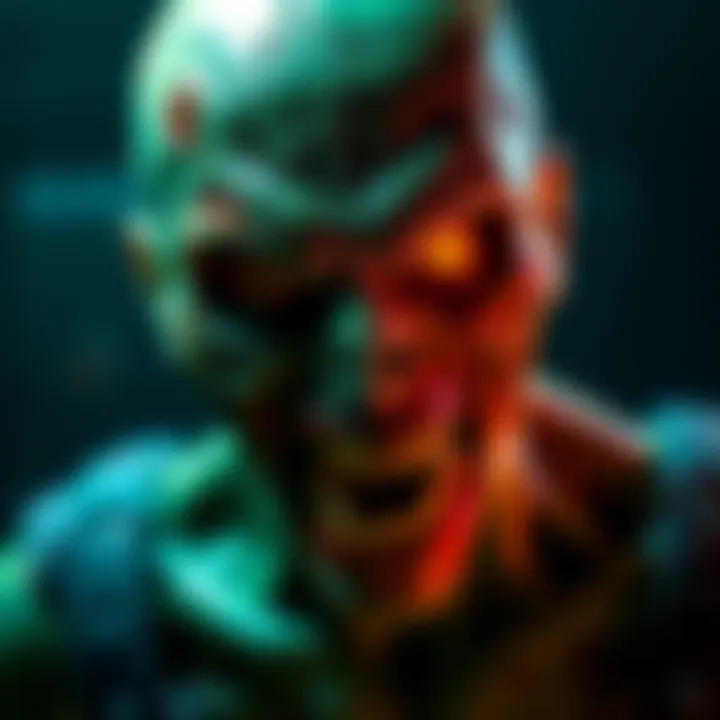 A terrifying zombie from Resident Evil 3 Remake, showing aggressive features and intense expression.