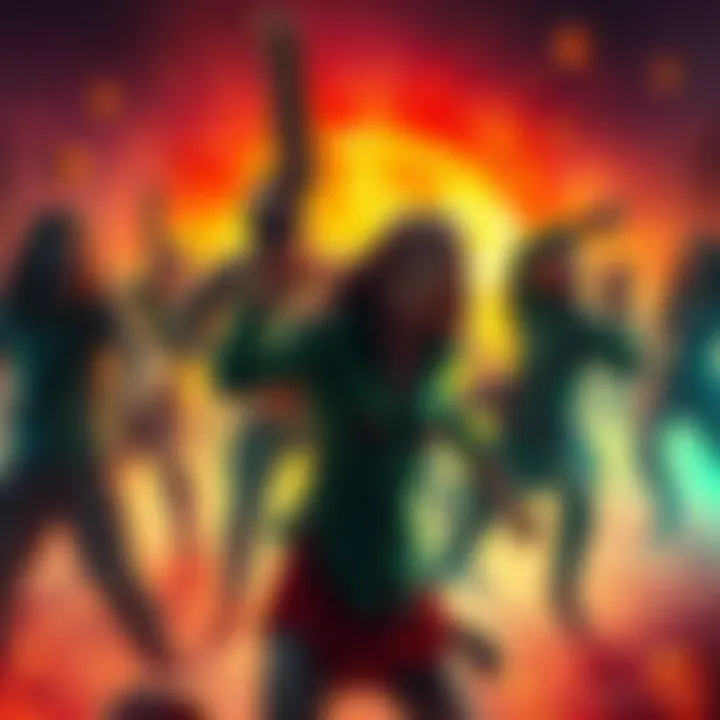 Zombie Attack Immortals Artwork Original artwork featuring zombie characters in a vibrant and dynamic scene from Zombie Attack Immortals project.