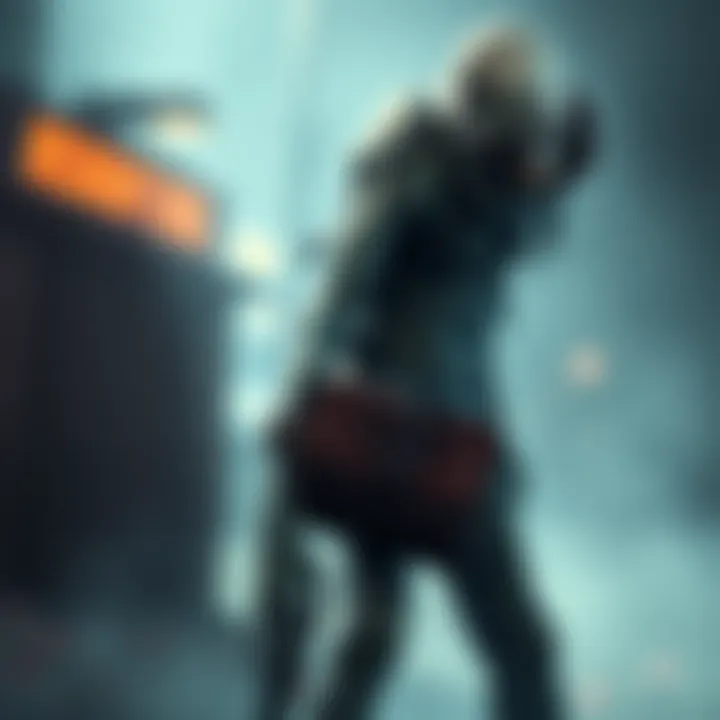 A zombie character from Resident Evil 2 Remake stands with an empty ammo pouch, symbolizing ammo management struggles.