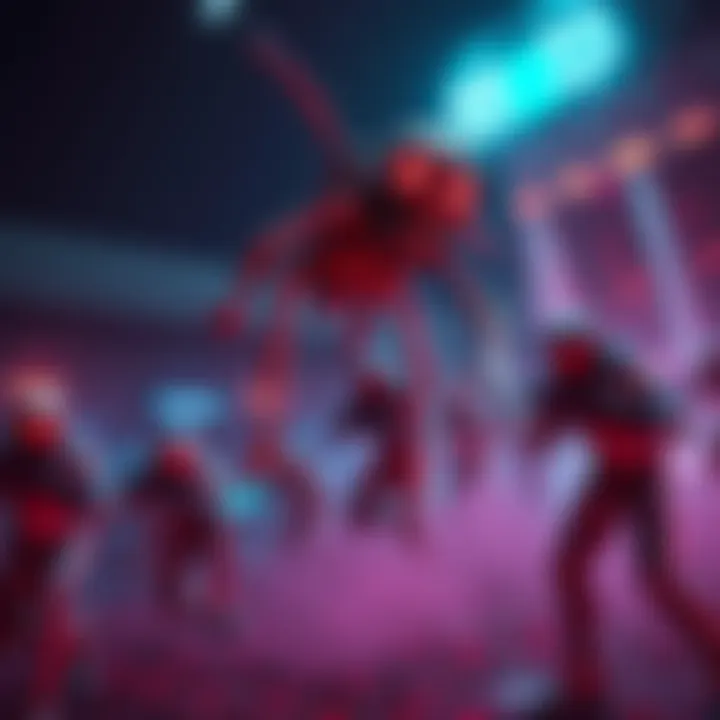 A screenshot showing the zombie galacti animation with players discussing changes in visuals before a match.