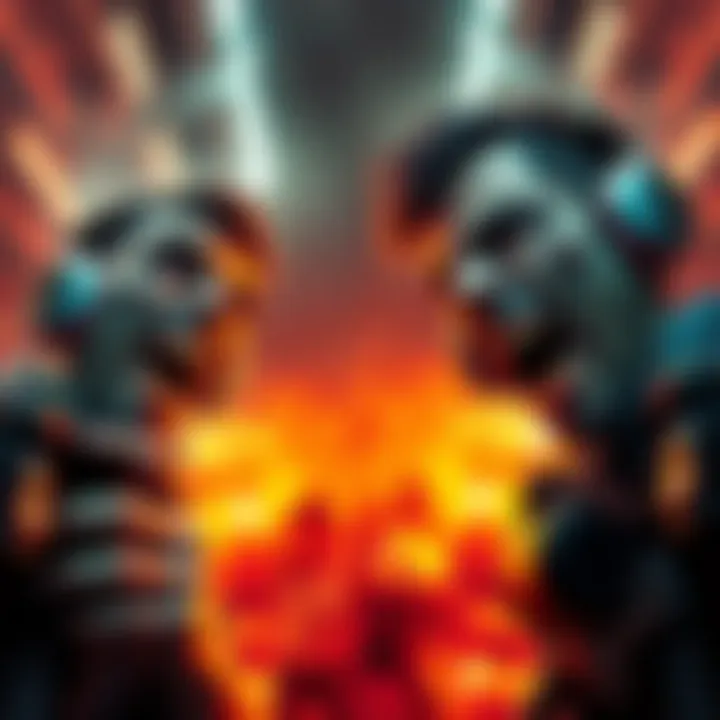 A split image showing two players; one expressing excitement and joy while the other shows disgust and disappointment, symbolizing mixed reviews of a zombie game.