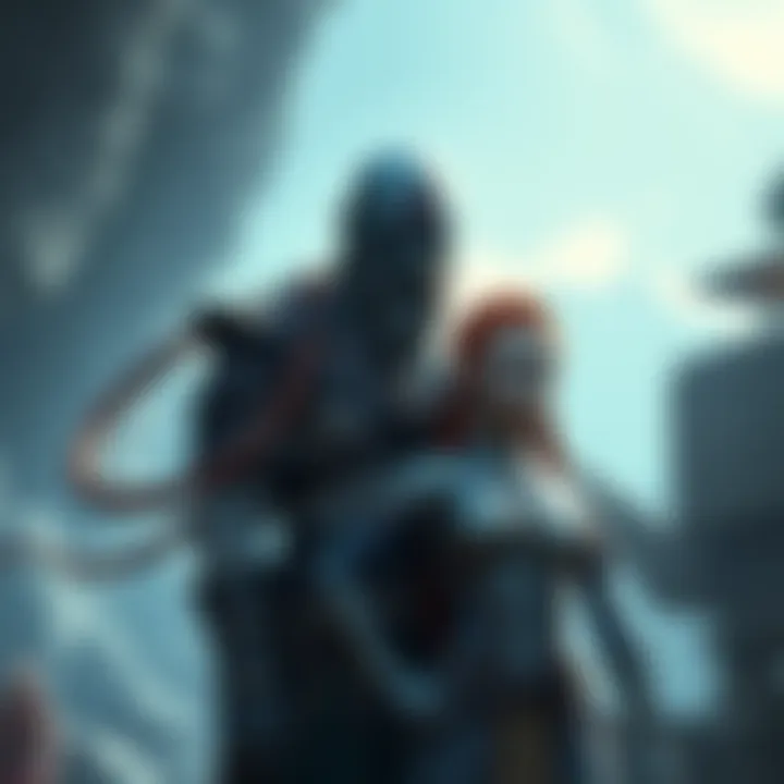 Zora and Lora standing together, showing their connection to Kratos, with a somber expression reflecting his emotional struggles.