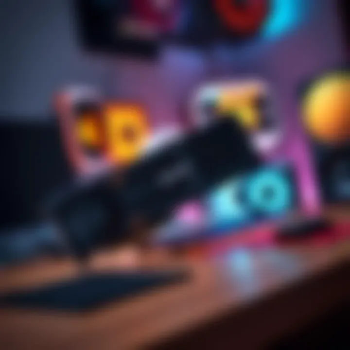 The Zotac RTX 5050 8GB Solo graphics card displayed on a desk with a gaming setup, showcasing its modern design.