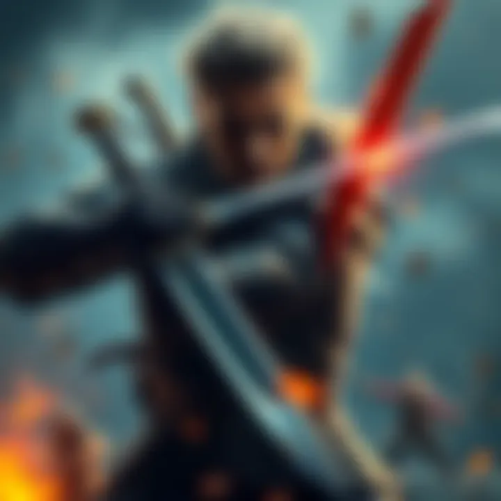 Zweihänder in Combat A character wielding a Zweihänder sword in a battle stance, looking focused and ready to attack.