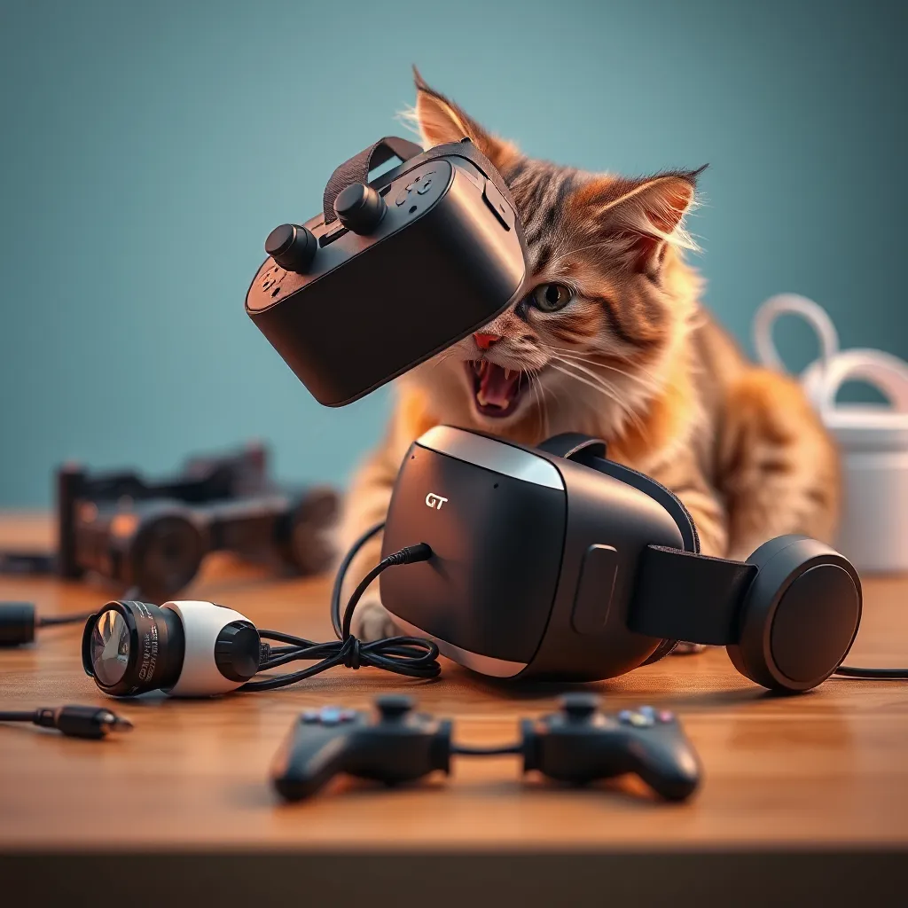 Cat Takes Down VR Set: Is This a New Trend? : LevelUpTalk