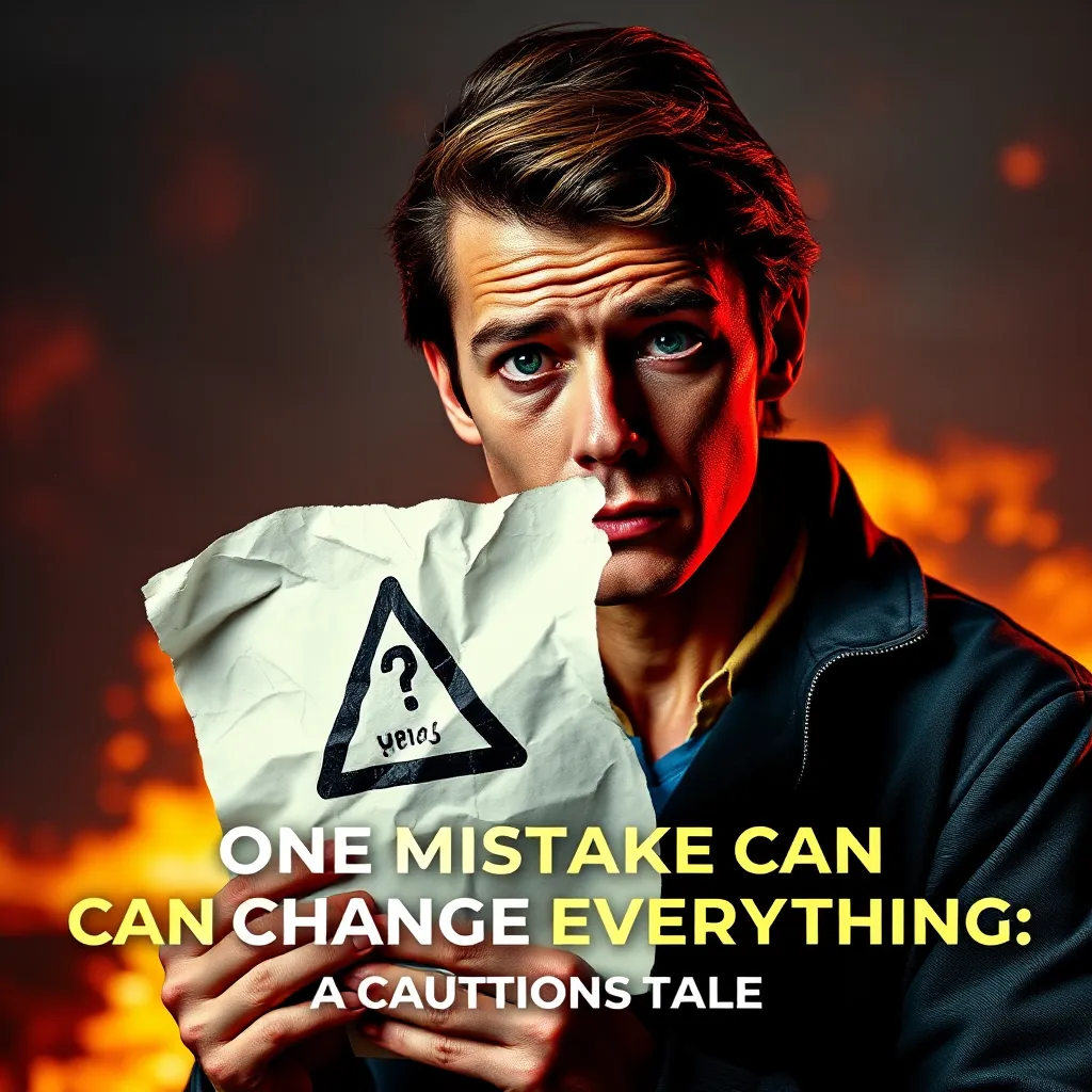 One Mistake One Mistake Can Change Everything: A Cautionary Tale : LevelUpTalk
