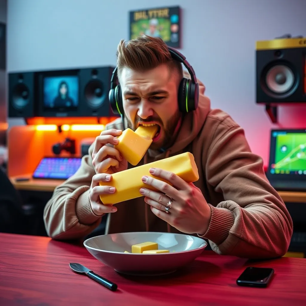 Streamer Loses Bet: Eats 1 lb of Butter After 100-Hour Challenge ...