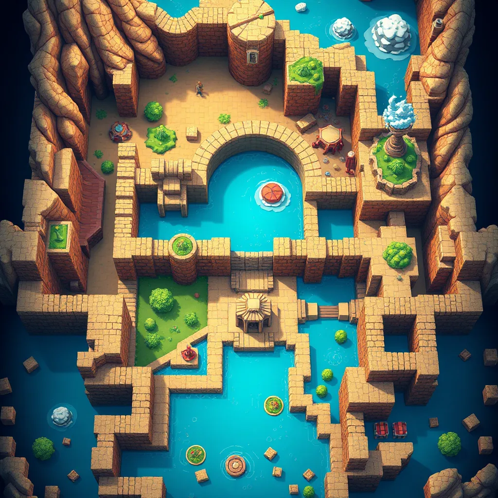Explore the Water Temple Dungeon Battle Map 26x39 : LevelUpTalk
